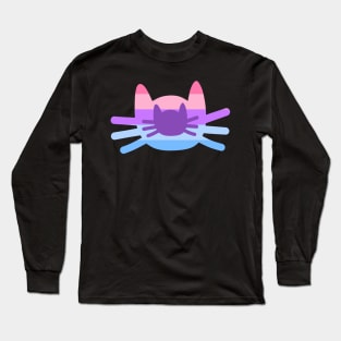 Catgender Flag In Cat Head Silhouette Long Sleeve T-Shirt